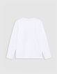 Camiseta blanca algodón orgánico maxi mensaje niño-3