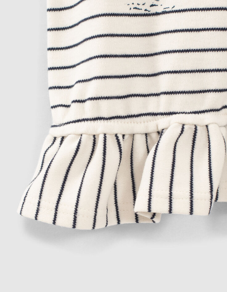 Bio matrozen-T-shirt met schootje babymeisjes -4