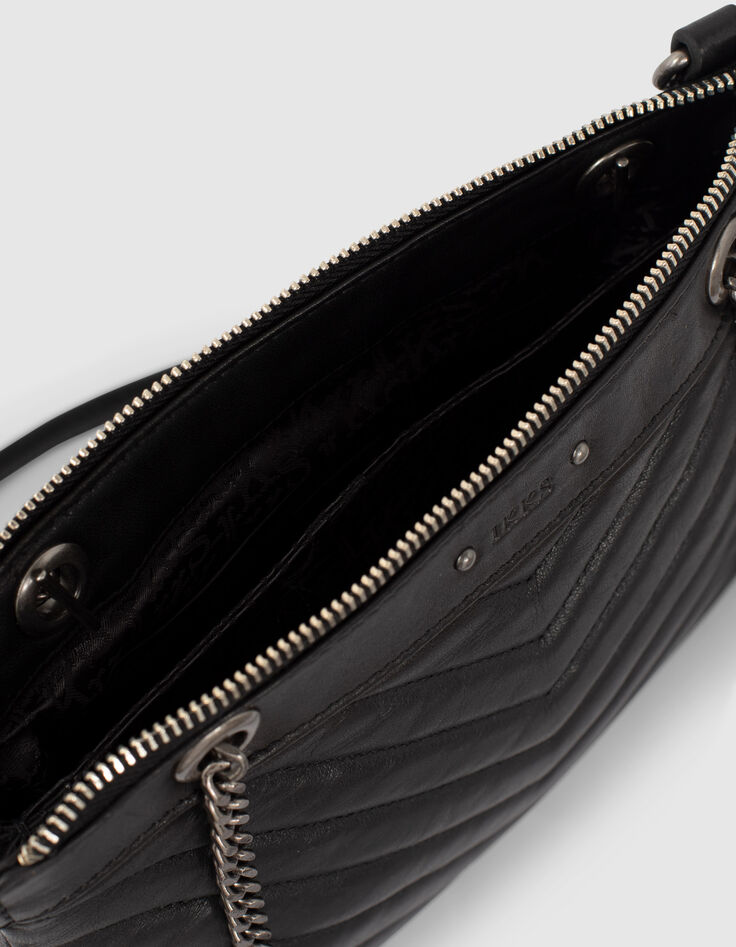 Sac double pochettes 1440 REPORTER en cuir matelassé femme-5