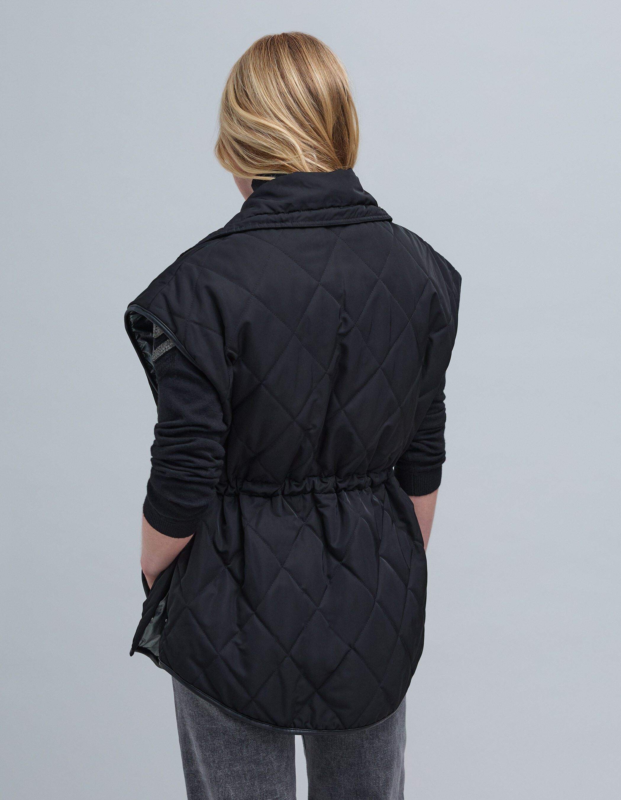 Sous doudoune noire oversize sans manches Femme IKKS
