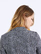 Veste tailleur en crêpe imprimé panthère femme-5