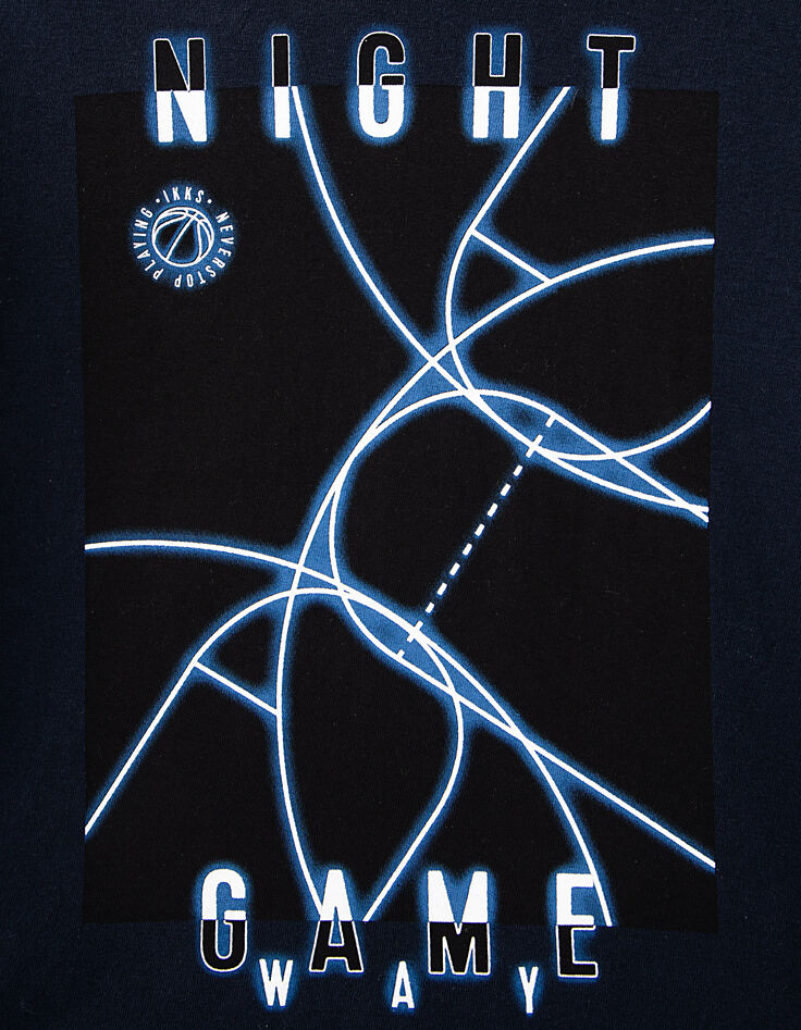 Tee-shirt navy fonc&eacute; Night Game WAY gar&ccedil;on-3