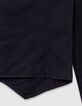 Chemise noire trompe-l'oeil plastron blanc fille-8