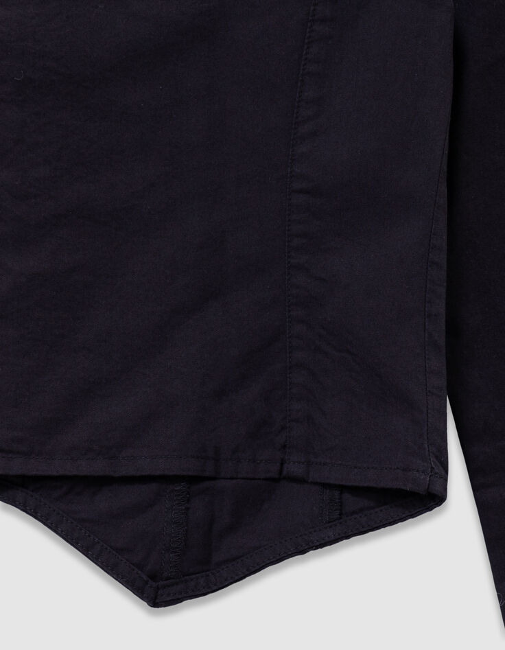 Girls’ black trompe-l’oeil white front shirt-8 Girls’ black trompe-l’oeil white front shirt-8