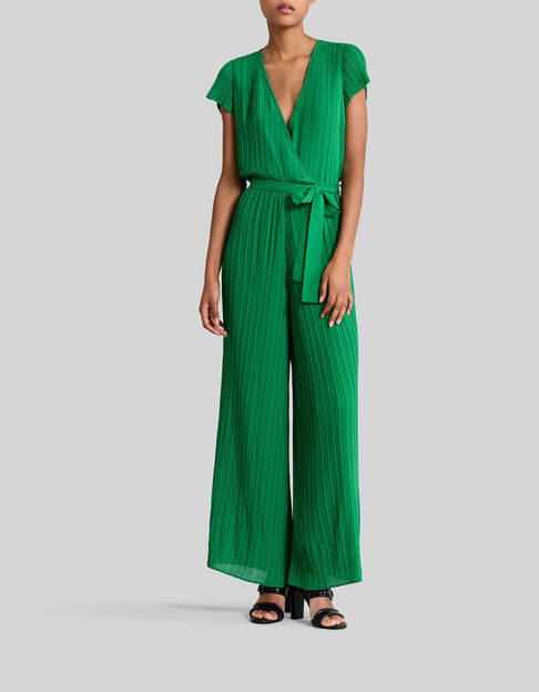 Muntgroene jumpsuit geplooid Dames - IKKS