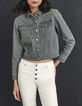 Women’s grey denim jacket embroidered on back-2