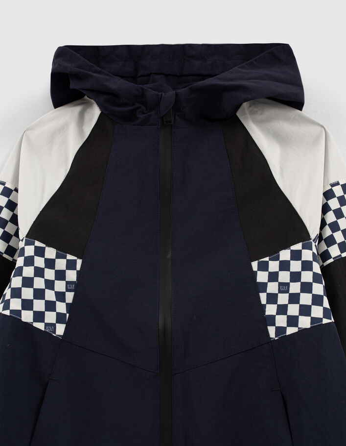 Boys’ navy, black, ecru checkerboard jacket - IKKS