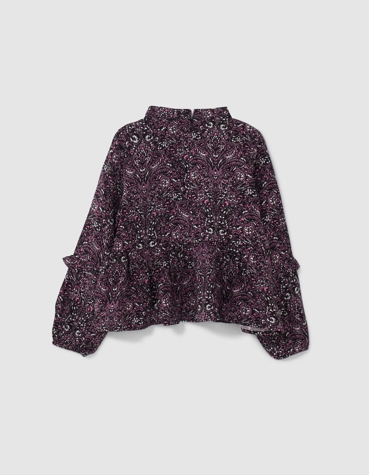 Blusa rosa LENZING™ ECOVERO™ con estampado cachemira niña-3