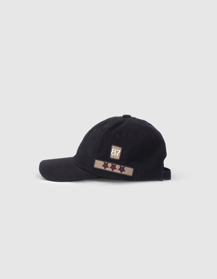 Women’s black cap with khaki army badges - IKKS