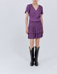 Korte violet jurk met volants micro-plissé Dames-1