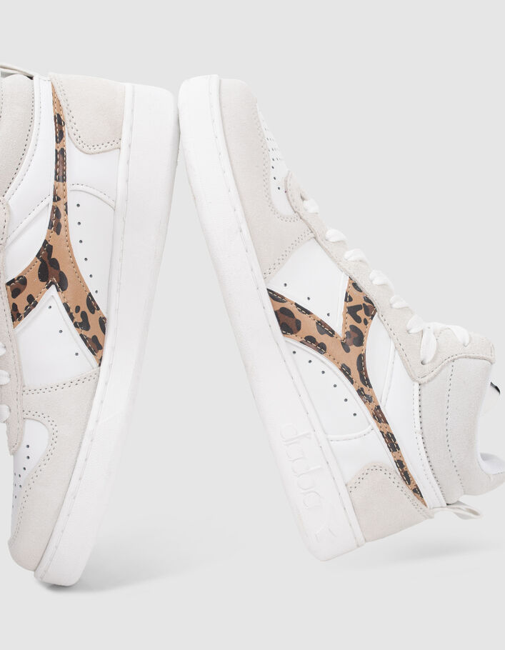 Witte sneakers en luipaardprint Diadora® dames - IKKS