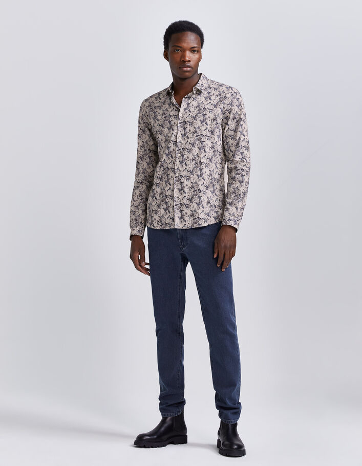 Men’s steel Liberty fabric SLIM shirt with roses-6
