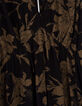 Lange zwarte jurk lelieprint Dames-5