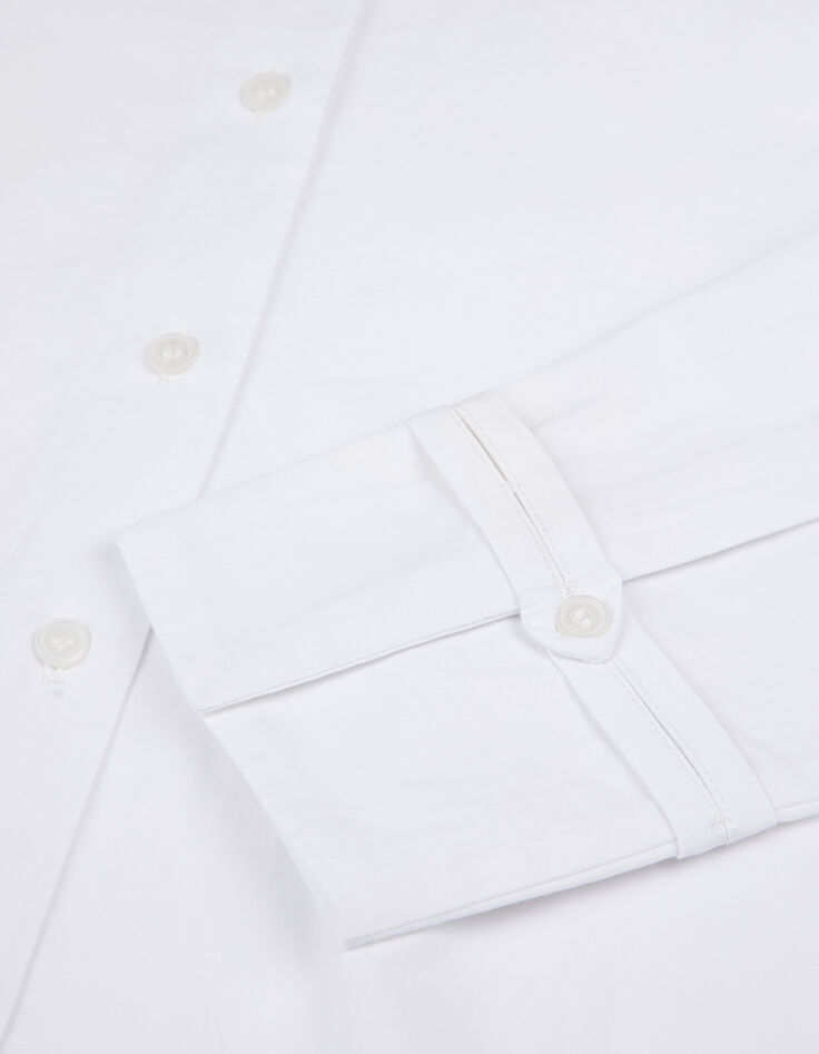 Chemise blanche en coton coupe droite femme-5