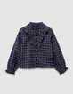 Marineblaue Karobluse Mädchen-1