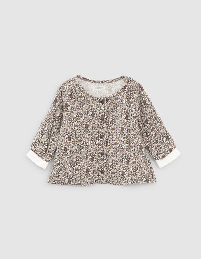 Baby girls’ dark khaki floral print blouse - IKKS