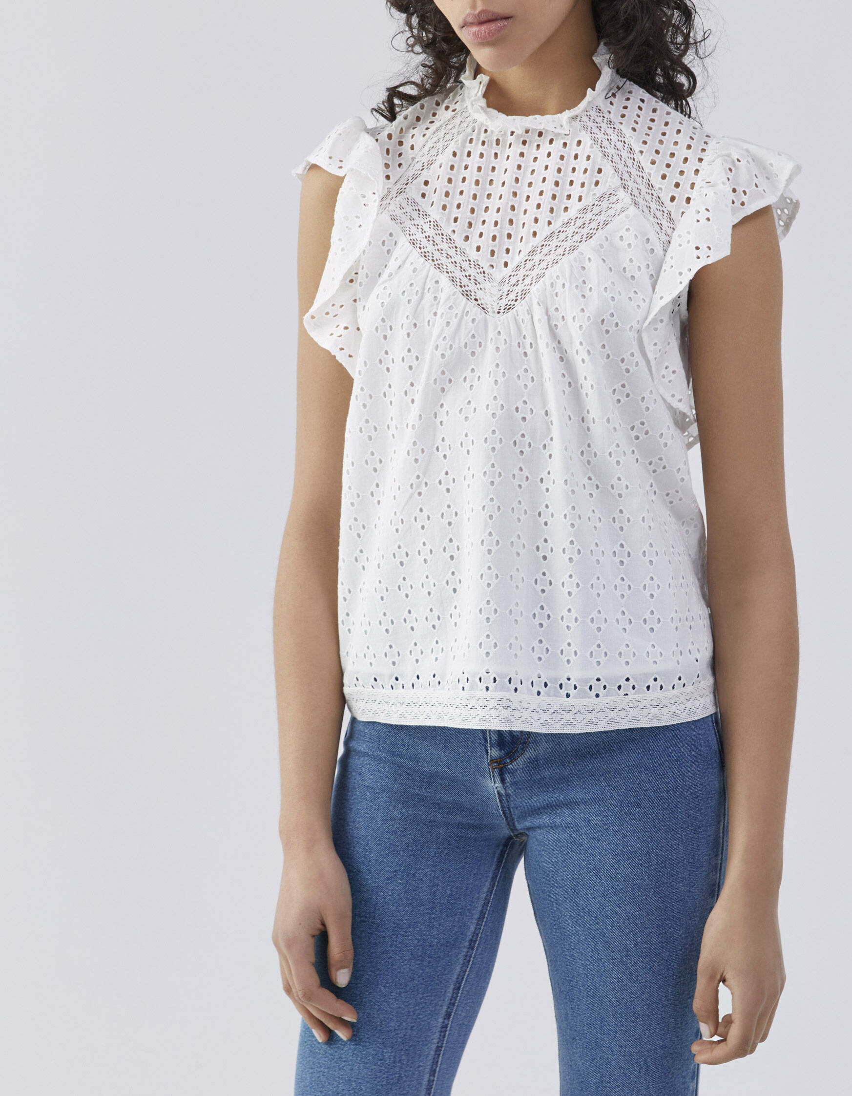 7 for all mankind eyelet hot sale sleeveless top