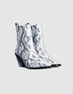 Chelsea boots santiags blanches cuir effet python Femme-4
