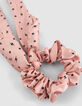 Scrunchie rosa satinado estrellas y rayos ni&ntilde;a-4