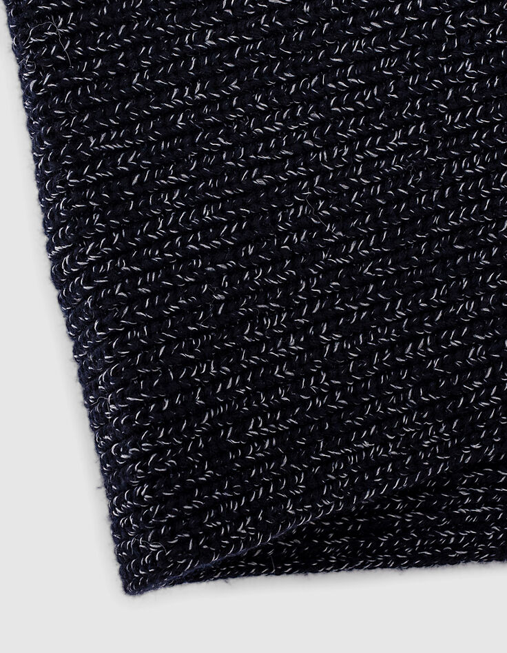 Men’s navy ribbed marl snood-3