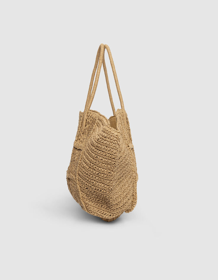 Camel woven raffia-style basket-2 Camel woven raffia-style basket-2