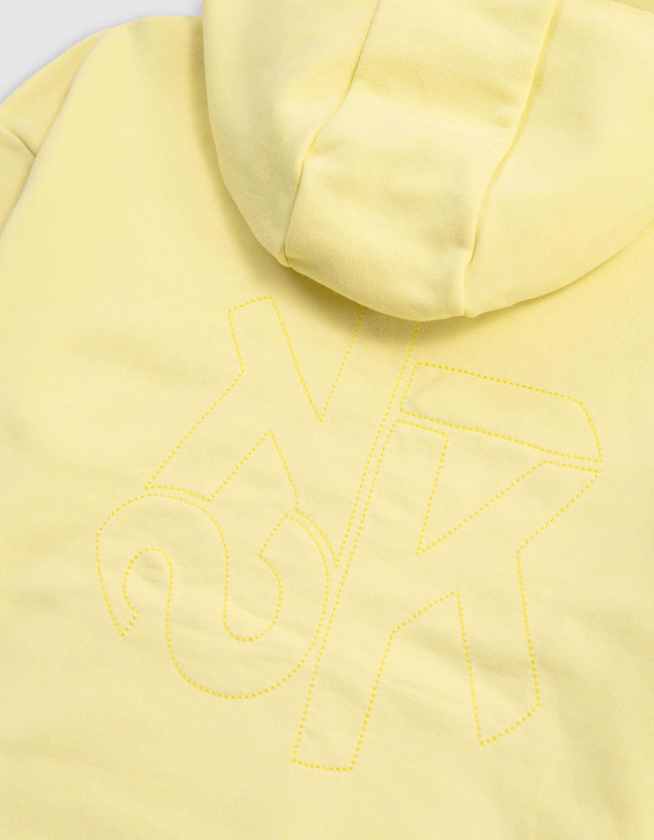 Boy s yellow organic cotton hoodie XL logo embroidery IKKS