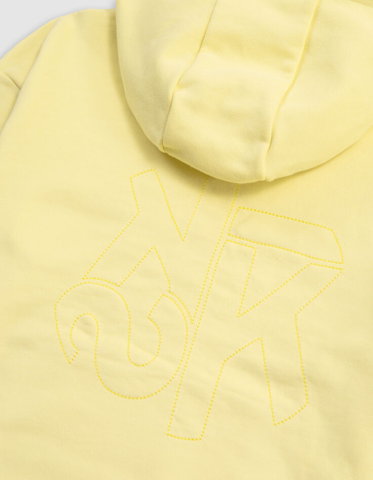 Sudadera amarilla algodón maxi logo bordado espalda niño-6