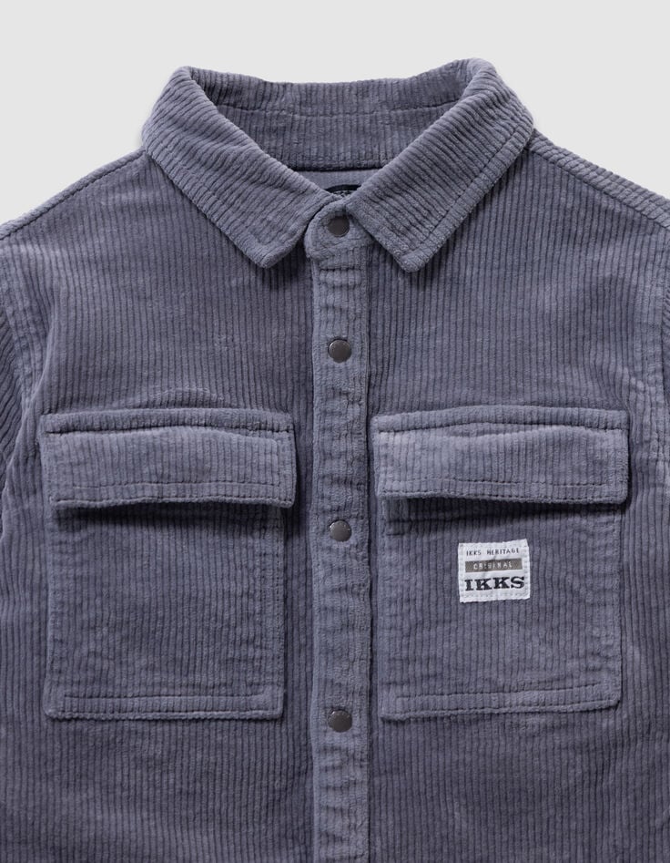 Boys’ blue corduroy overshirt with press studs-4 Boys’ blue corduroy overshirt with press studs-4