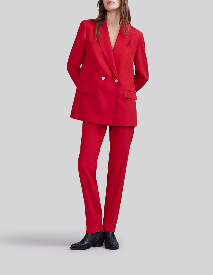 Veste de costume coquelicot croisée Femme-1