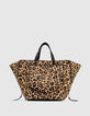 Leren shopper DE 1440 LEOPARD visgraatdoorstikking dames-3
