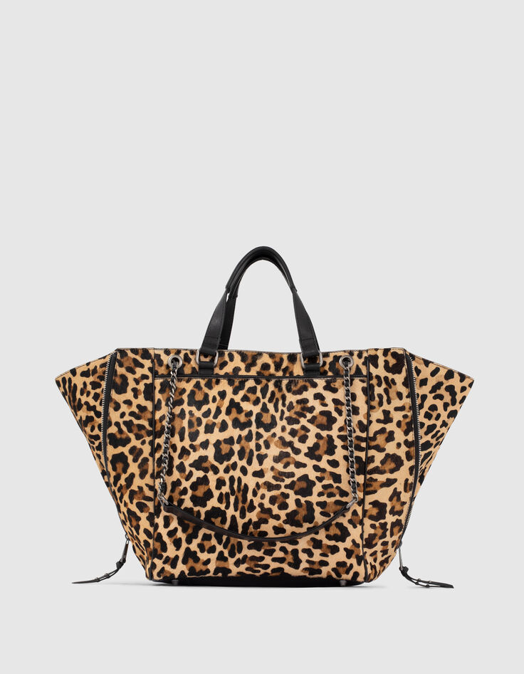 Leren shopper DE 1440 LEOPARD visgraatdoorstikking dames-3
