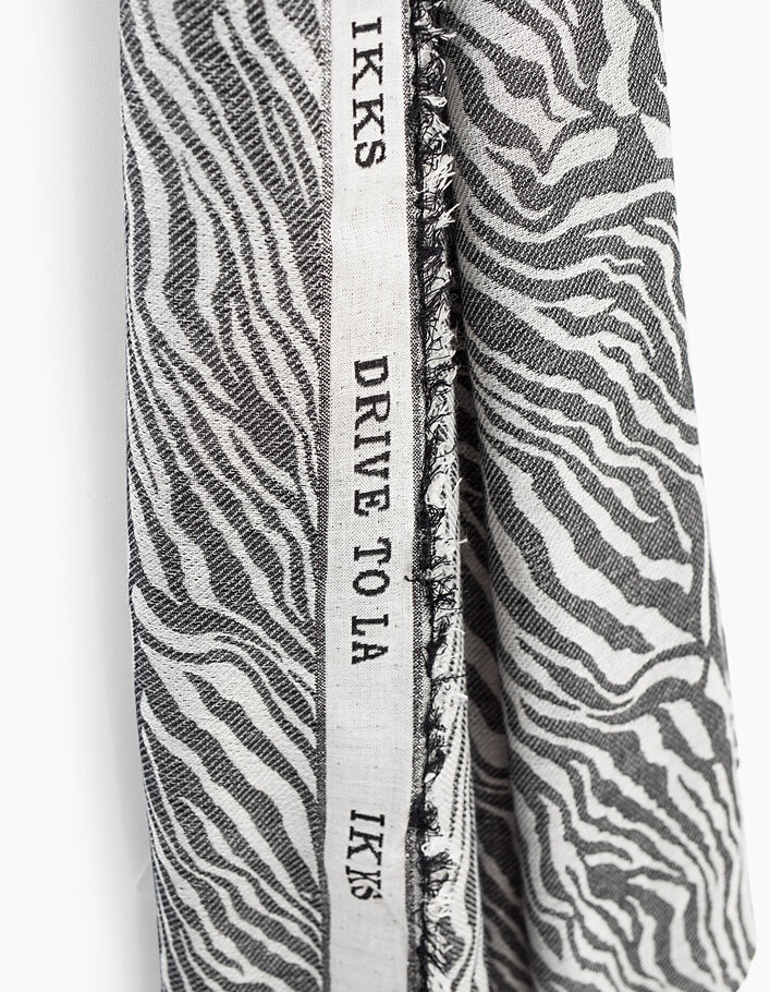 Women’s Tencel zebra print fringed scarf - IKKS