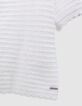 Pull blanc tricot fantaisie réversible devant/dos fille-5