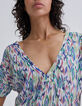 Women’s ecru ikat diamond print dress with laced back-5
