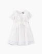 Girls' off-white dotted Swiss-style textured dress-3