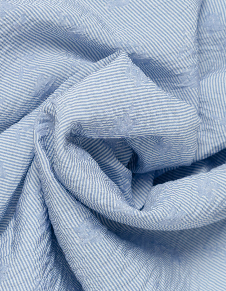 Blaues Slim-Fit-Hemd Blumen & Streifen-9