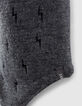 Snood gris anthracite tricot brodé éclair bébé garçon-4