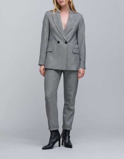 Women's black Prince of Wales lurex suit jacket - IKKS