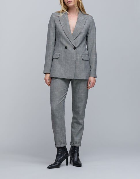 Women's black Prince of Wales lurex suit jacket - IKKS