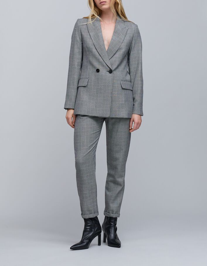 Women's black Prince of Wales lurex suit jacket