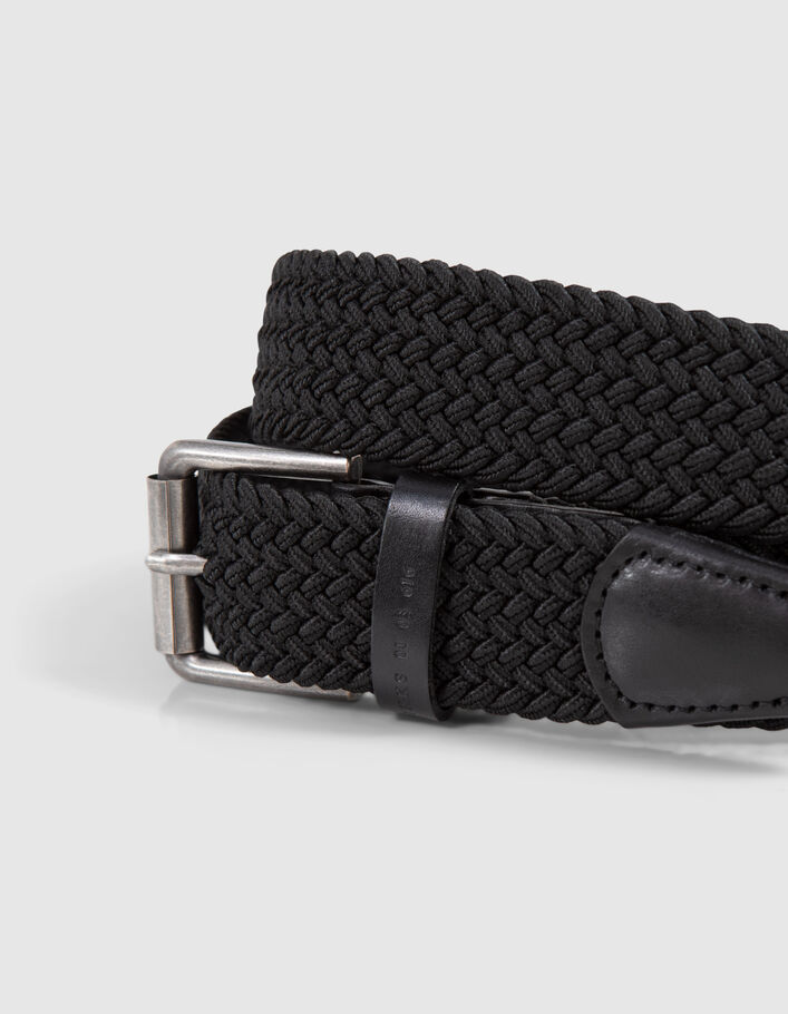 Cinturón negro textil trenzado hombre - IKKS