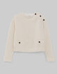 Sudadera cruda bordes sin rematar y botones hombros mujer-4