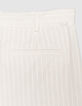 Dames wijde broek met motief in wit krijtstreepmotief-9