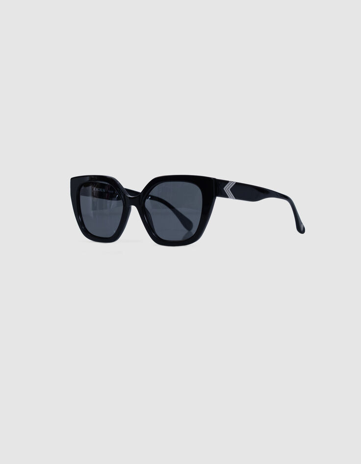 Schwarze Sonnenbrille Carla graue Gläser-2