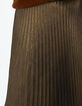 I.Code gold pleated long skirt-4