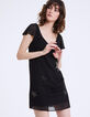 Vestido corto de gasa bordados estrellas perlas joya mujer-2