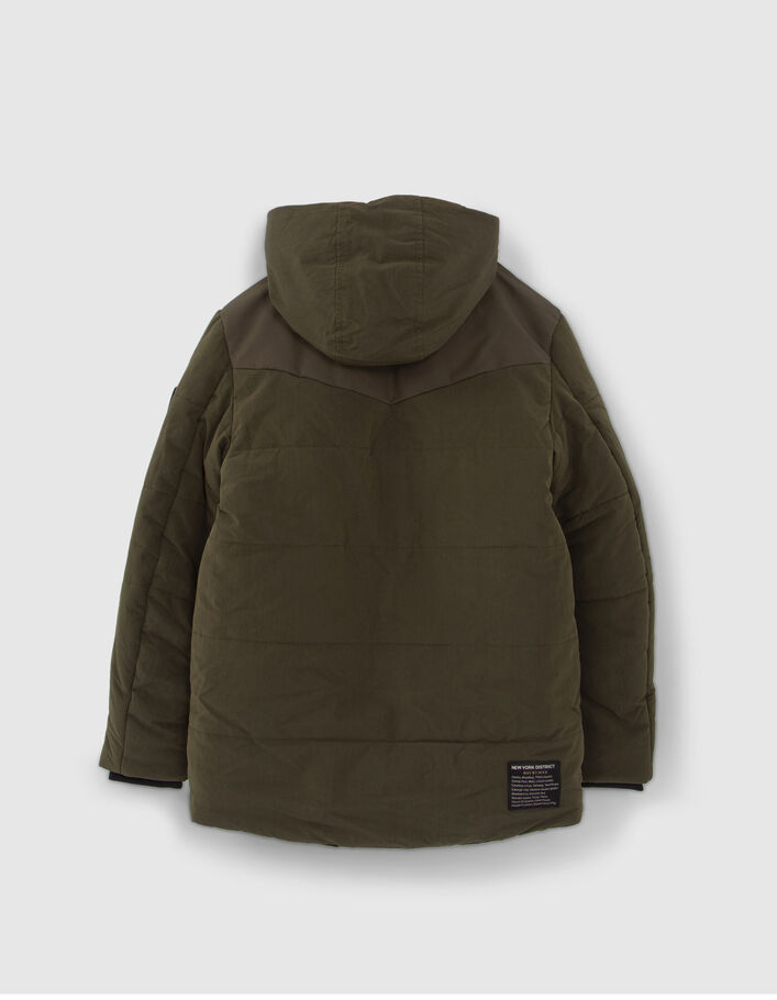 Parka kaki maxi zips waterproof garçon-4