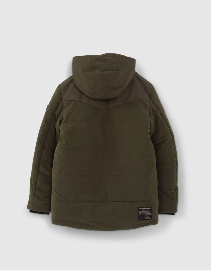 Boys’ khaki parka with XL waterproof zips-3