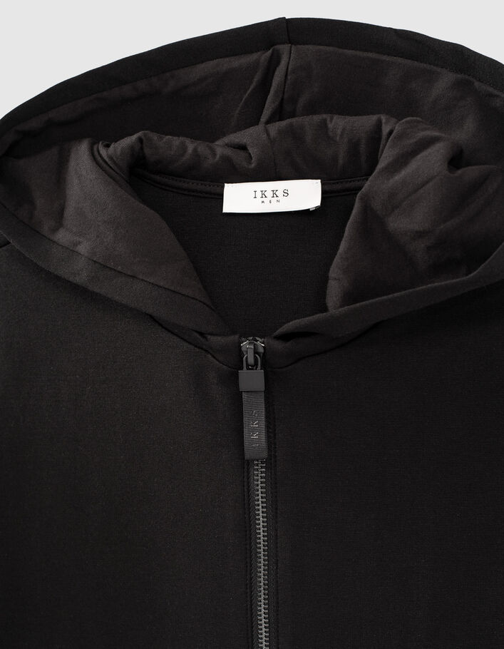 Men’s black Interlock zipped hooded cardigan-6
