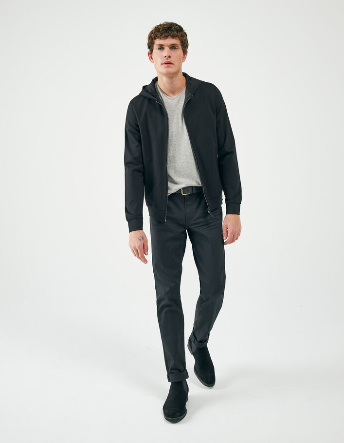 Men’s black Interlock zipped hooded cardigan-6